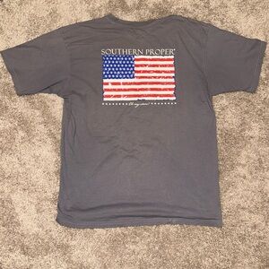 Southern Proper Charcoal “Oh My Stars” Flag Tee